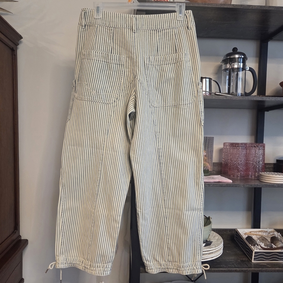 Smooth Sailing Cropped Jeans Striped Lace-Up High-Waisted Pants Size 26 - Picture 13 of 13